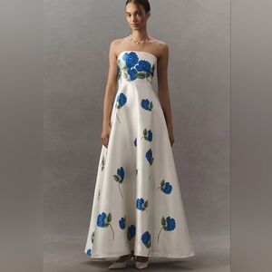 Aston Studio Audrey Strapless Floral Taffeta Maxi Dress